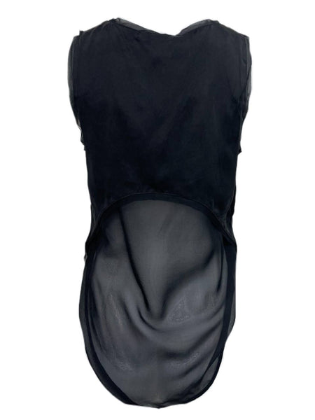 BLK DNM Women's Black Silk Layered Sleeveless Shirt 68 Size S NWT