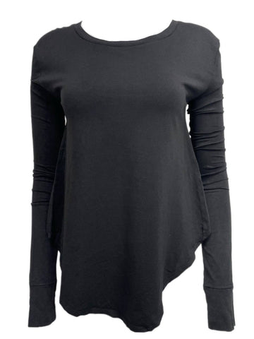 BLK DNM Women's Black Long Sleeve Crop Back T-Shirt 32 Size S NWT