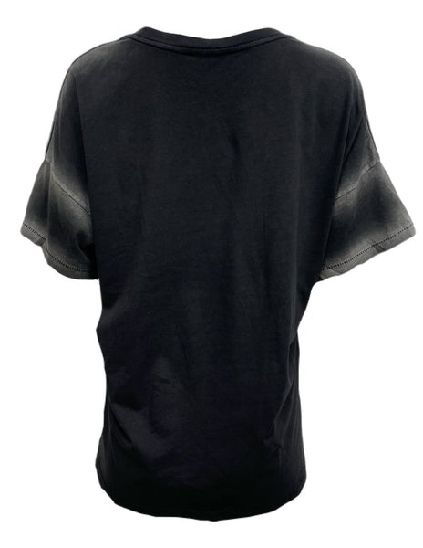 BLK DNM Women's Bleached Black Short Sleeve Cotton T-Shirt 48 Size S NWT