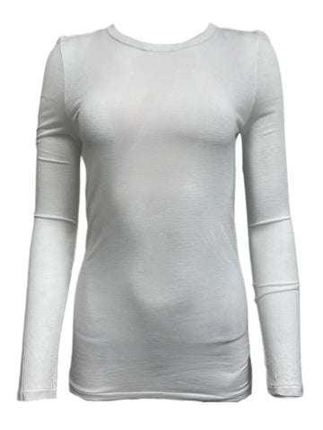 BLK DNM Women's White Long Sleeve Viscose T-Shirt 26 Size XS NWT