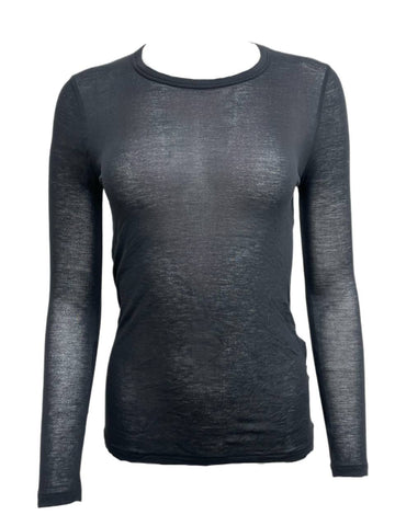 BLK DNM Women's Black Viscose Long Sleeve T-Shirt 26 Size XS NWT