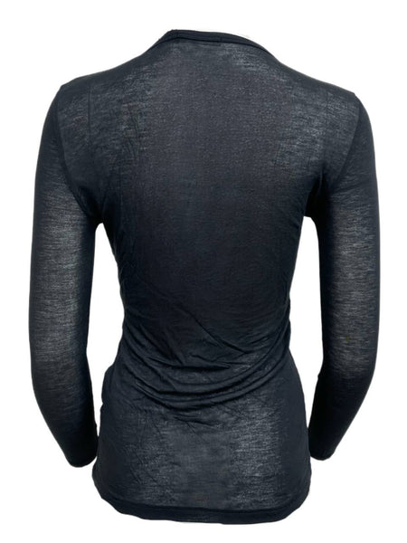 BLK DNM Women's White Long Sleeve Viscose T-Shirt 26 Size S NWT