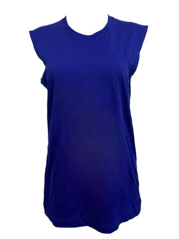 BLK DNM Women's Blue Pima Cotton Sleeveless T-Shirt 28 NWT