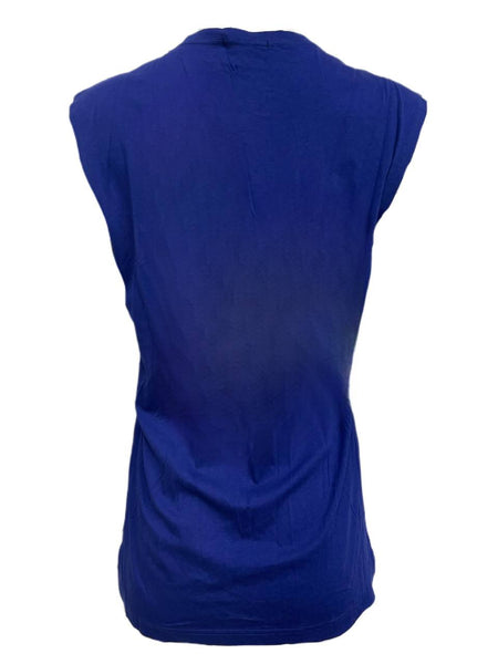 BLK DNM Women's Blue Pima Cotton Sleeveless T-Shirt 28 NWT
