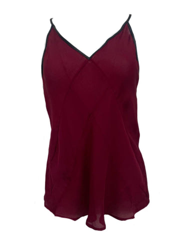 BLK DNM Women's Dark Red Silk Leather Tank 23 Top Size S NWT