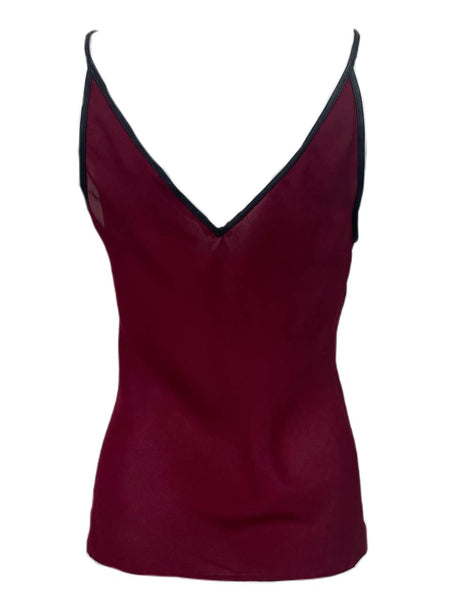 BLK DNM Women's Dark Red Silk Leather Tank 23 Top Size S NWT