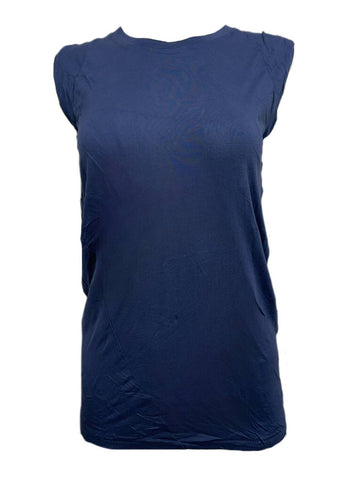 BLK DNM Women's Persian Blue Viscose Sleeveless T-Shirt 93 Size S NWT