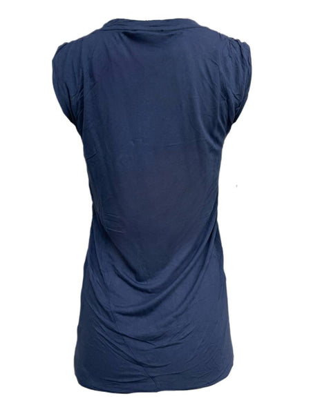 BLK DNM Women's Persian Blue Viscose Sleeveless T-Shirt 93 Size S NWT