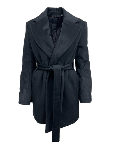 BLK DNM Women's Black Wool Coat 16 #WUW13601 Size Small NWT