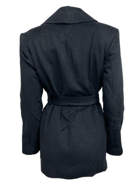 BLK DNM Women's Black Wool Coat 16 #WUW13601 Size Small NWT