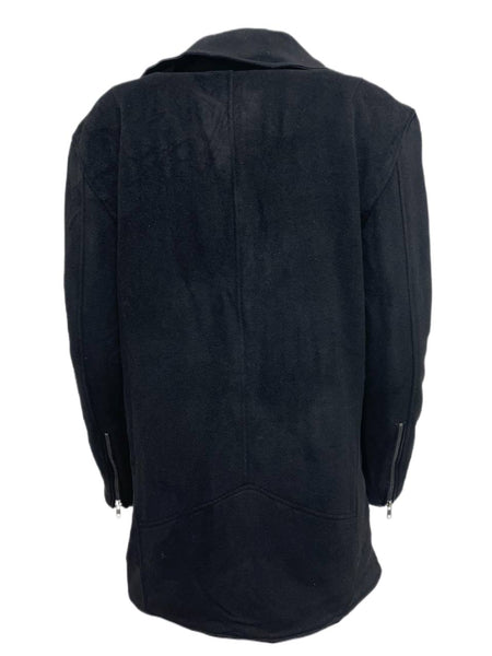 BLK DNM Women's Black Wool Zip Closure Coat 98 Size Medium NWT