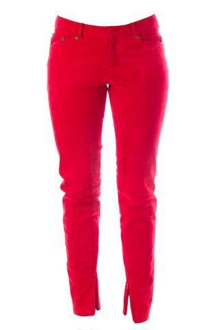 REBECCA MINKOFF Women's Scarlet Skinny Suede Zip Walker Pants Sz 0 $698 NWT