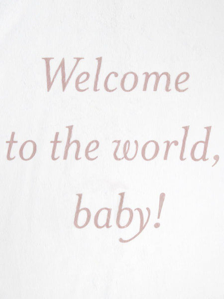 LITTLE GIRAFFE Baby's Dusty Pink Welcome To The World Luxe Blanket 29"x35" NWT