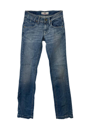 FORNARINA Women's Blue with Whiskers Straight Jeans Size 24 NWT