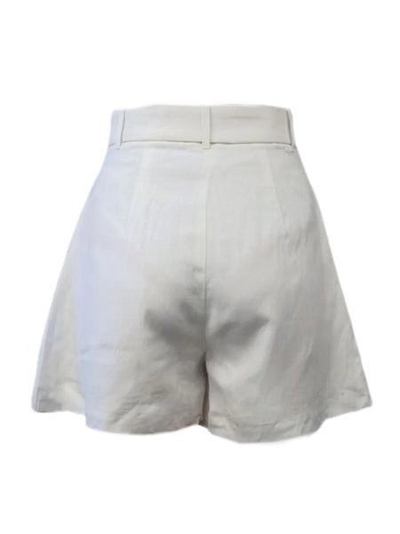 MADISON THE LABEL Women's White Linen Wide-Leg Shorts #MS0207 X-Small NWT