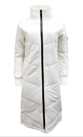 HoodLamb Women's White Long Hemp Recycled Materials Long Puffer NWT