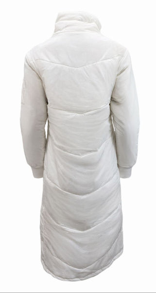 HoodLamb Women's White Long Hemp Recycled Materials Long Puffer NWT