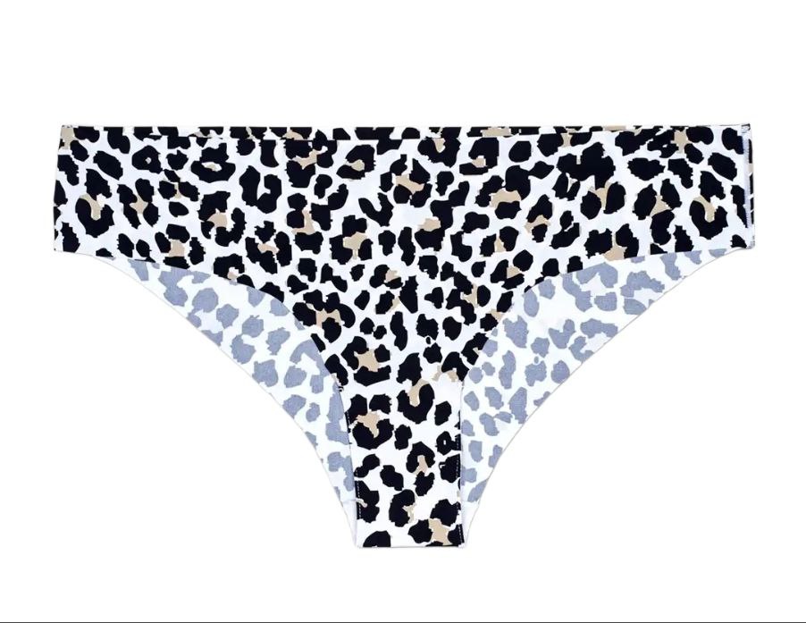 HAPPY SOCKS Women's White Seamless Leopard Cheeky Panties Size Small NWT