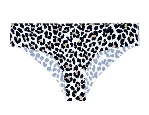 HAPPY SOCKS Women's White Seamless Leopard Cheeky Panties Size Small NWT