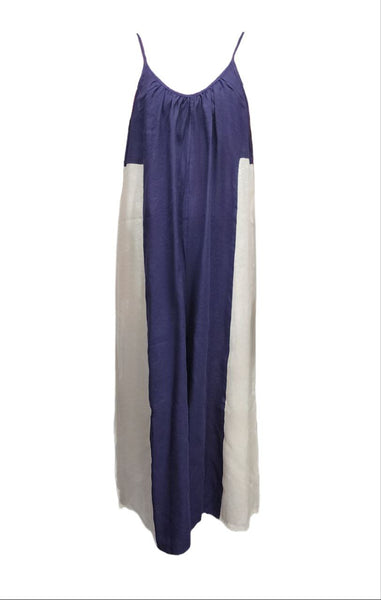 HoodLamb Women's Navy Wide Contrast Midi Hemp Jumper 420 NWT