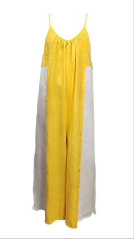 HoodLamb Women's Yellow Wide Contrast Midi Hemp Jumper 420 NWT