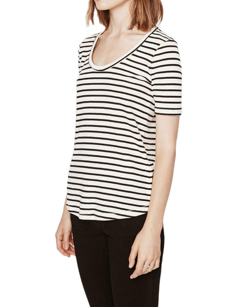 REBECCA MINKOFF Women's Black & White Willem Striped Top $78 NWT