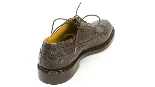 J. LINDEBERG Men's Dark Chocolate Wing-Tip Grained Leather Shoes Sz 8 $610 NEW