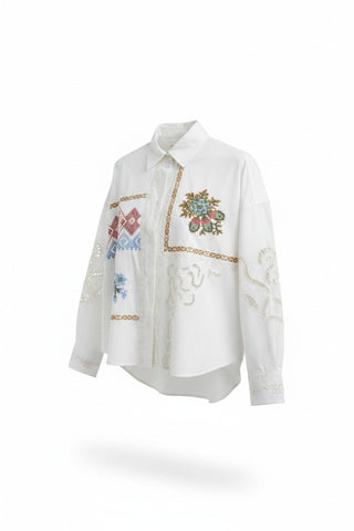 Max Mara Women's White Wkdfonte Button Closure Shirt NWT