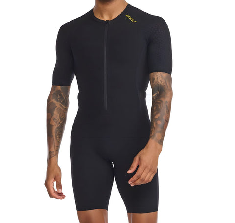 2XU Men's Black Project X Sleeved Triathlon Suit #MT4378d Large NWT