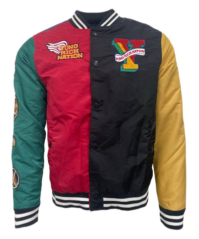 YRN Men's Multicolored College Block Varsity Jacket Size M NWT