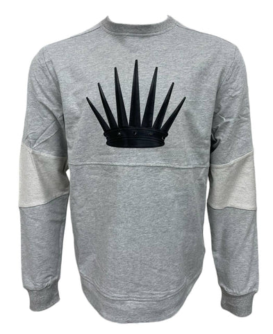 YRN Men's Grey Cotton Crown Patch Sweatshirt Size L NWT