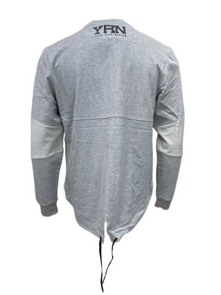 YRN Men's Grey Cotton Crown Patch Sweatshirt Size L NWT