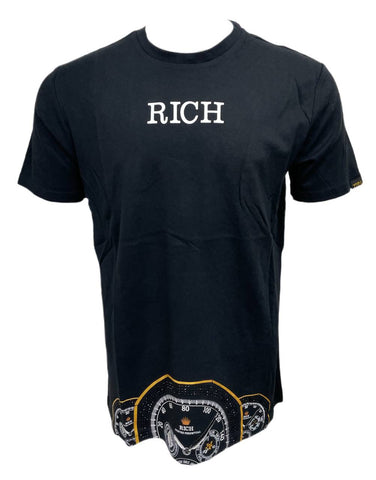 YRN Men's Black Cotton Printed Rhinestone T-Shirt Size XL NWT