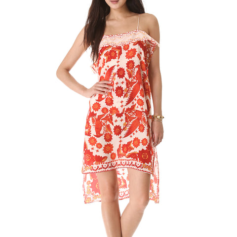 REBECCA MINKOFF Women's Burnt Orange Bandana Print Yuko Dress $328 NWT