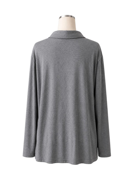 Marina Rinaldi Women's Grey Zarina Button Closure Shirt NWT