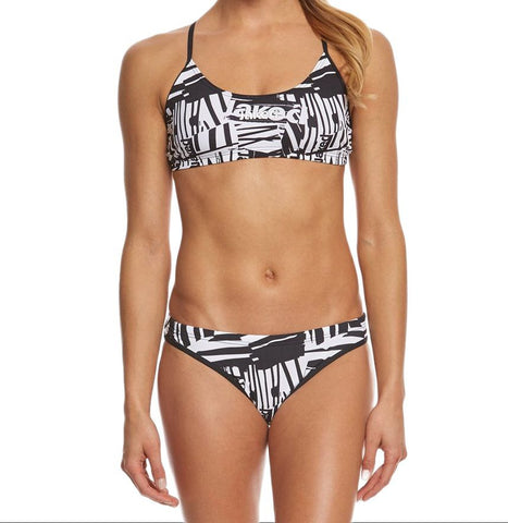 JAKED Women's Black Donna Zebra Two Piece Bikini Swimsuit #JCTBD10001 40 NWT