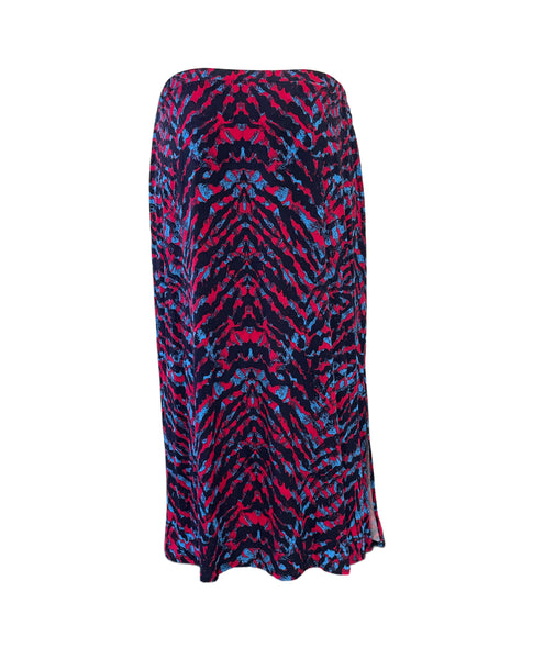 Leota Women's Multicoloured Zebra Long Slit Straight Skirt #3675 2Large NWT