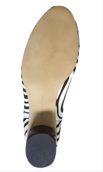 REBECCA MINKOFF Women's Black Zebra Haircalf Izette Too Booties #M5131008 7 NWB