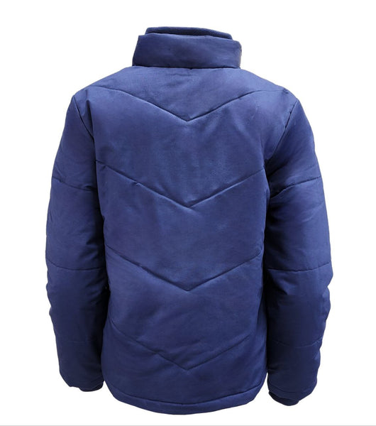 HoodLamb Women's Navy High Zip Up Quilted Hemp Jacket 420 NWT