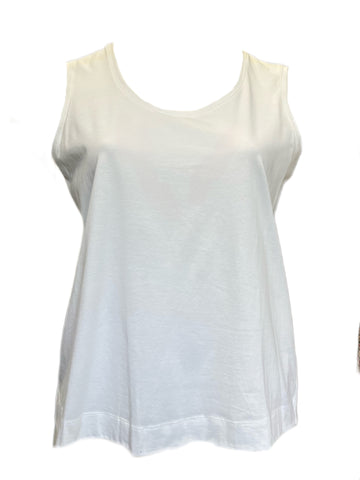 Marina Rinaldi Women's Bianco Zoe Jersey Tank Top NWT
