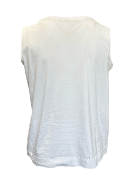 Marina Rinaldi Women's Bianco Zoe Jersey Tank Top NWT
