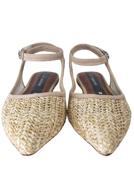MATT BERNSON Women's White Honey Raffia Zola Sandals #MB174-1 NWB