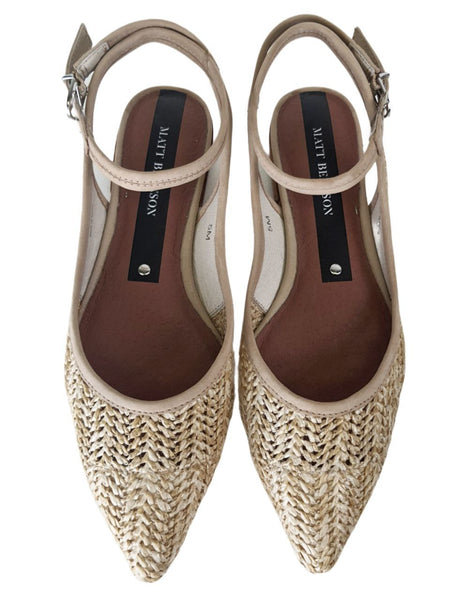 MATT BERNSON Women's White Honey Raffia Zola Sandals #MB174-1 NWB