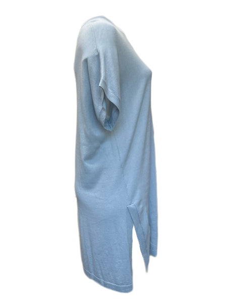 MARINA RINALDI Women's Ski Blue Abbraaci Tunic Sweater $495 NWT