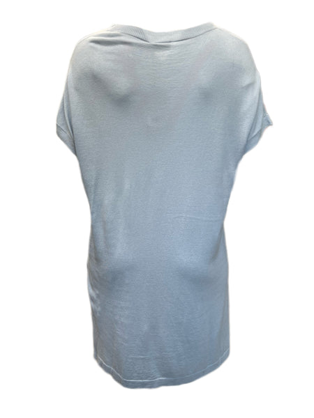 MARINA RINALDI Women's Ski Blue Abbraaci Tunic Sweater $495 NWT