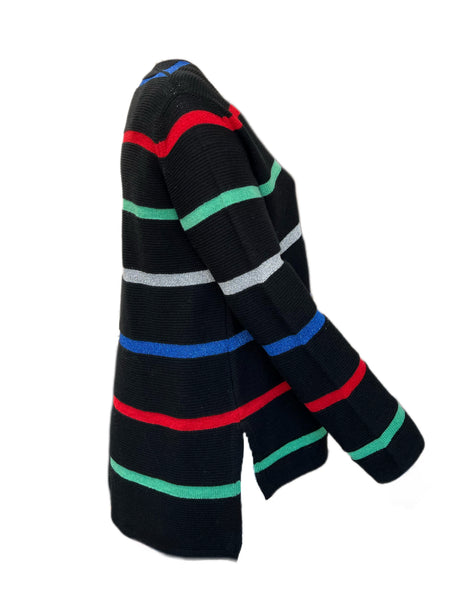 MARINA RINALDI Women's Airone Striped Sweater, Black