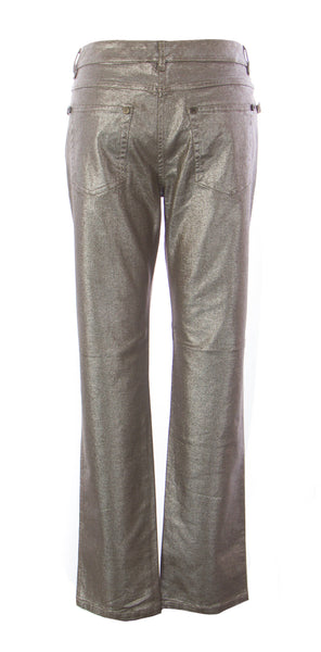 ANNA RACHELE Women's Brown Glitter Straight Cotton Jeans 690 $390 NEW