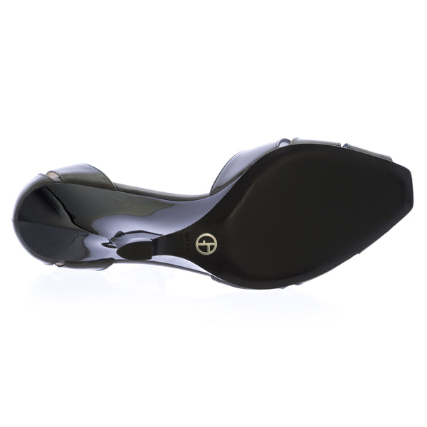 GIORGIO ARMANI Grey Patent Leather Stiletto Wedges XGDC66 $875 NEW