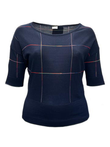 MARINA RINALDI Women's Intarsio Check Artefice Sweater $635 NWT