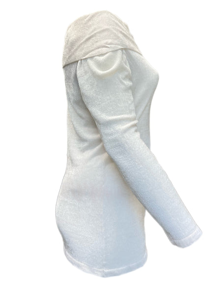 MARINA RINALDI Womens Off-White Austro Off The Shoulder Sweater $745 NWT